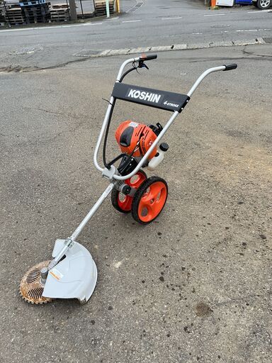 現物確認歓迎 初期不良対応OK 使われてた動作品 かけやすく 折り畳める 手押し式 4サイクル 35cc エンジン草刈機 EBC-35C