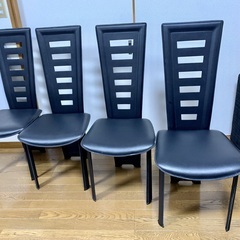 ?新宿区で受け渡し?超美品・本革・4脚セット?ダイニングチェア?