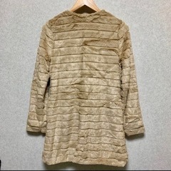ファーコート　フェイクファー　キャメル　Mの画像
