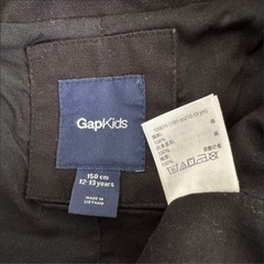 【150サイズ】GapKids 150サイズ フード付き黒トレンチコート　ギャップの画像