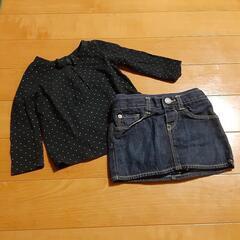 babygap女の子長袖トップス&デニムスカート80センチ
