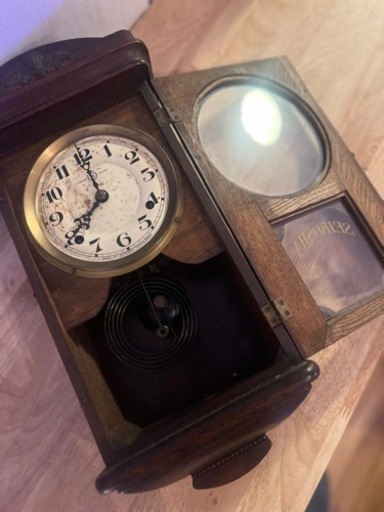 【レア】昭和初期 アンティーク 精工舎 柱時計 スリゲル8号 小型振り子時計