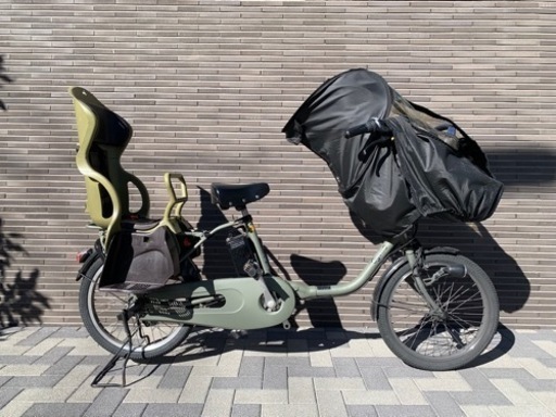 パナソニック電動自転車3人乗り　レインカバー付き