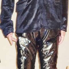 【良好中古】黒・ポリウレタン・エナメル・Ｇパン/w88　スキニースリムパンツの画像