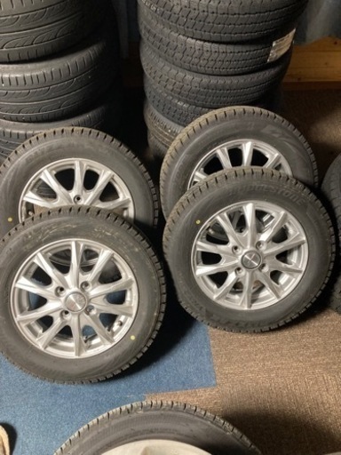 ○155/65r13 山ほぼ新品 ブリジストンvrx2 4本セット スタッドレス○