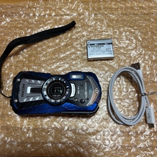 RICOH WG-40wブルー　美品　防水　防塵　デジタルカメラ　動作良好　No002