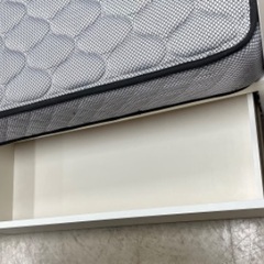 J3128 ニトリ NITORI シングルベッドセット 引き出し付フレーム  FILZA Ⅱ ベッドマット マットレス新品参考価格26,000円 クリーニング済みの画像