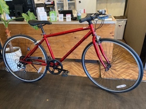 【チェーン新品！シボレー　アルミフレーム】6段変速　700×28c クロスバイク　レッド