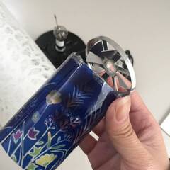 ○【通電確認済】間接照明 ライト インテリア モダン 灯り 盆提灯 ちょうちん 和風 MRK-10 花・菊柄 丸喜㈱ 訳あり中古(NF231006)Zi-1230Wの画像