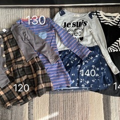冬服女の子set 130〜140 ワンピース　ガウチョパンツの画像