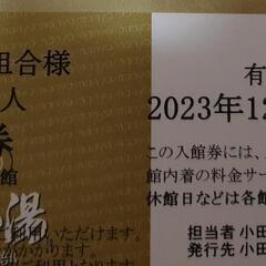 万葉の湯 温泉 入館チケット２枚(小田原.町田.秦野)