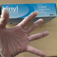 ビニール手袋　100枚入り　SML １箱600円