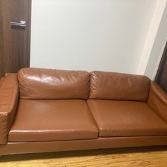 お値下げしました！PUレザーソファ　美品　キャメル
