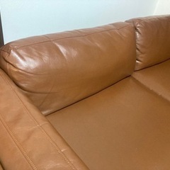 お値下げしました！PUレザーソファ　美品　キャメルの画像