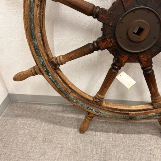 ビンテージ　シップハンドル　舵輪　特大直径100cm  船舶　ハンドル　海岸風　マリンインテリア 　ステアリングホイール