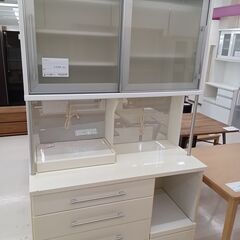 ★ジモティ割あり★  レンジボード ホワイト W120×D55×H205.5 クリーニング済み TC480