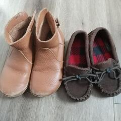 子供靴ブーツ &ミネトンカ キッズ　ローファー二足セットの画像