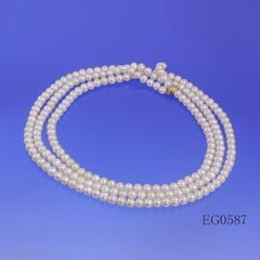 K18YG製 特注品留め具採用 且つ 超ロングタイプ 淡水真珠 ...