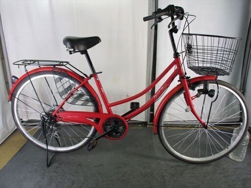 D177　★限定特価★ 中古自転車 【　26インチ　赤　6段　LEDダイナモライト 】