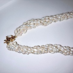 高級淡水パールネックレスとブレスレット セットの画像