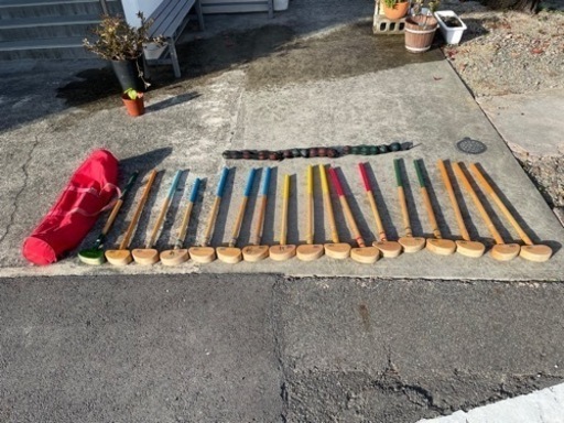 お取り引き先決定しました。asicsのグランドゴルフクラブ１７本・ボール１７個・袋