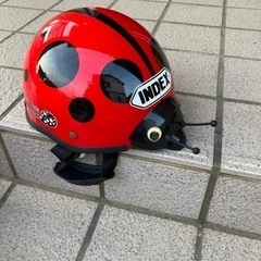 値下げしました。people 三輪車とキッズてんとう虫ヘルメットINDEXセットの画像