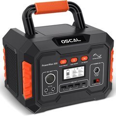 OSCAL ポータブル電源 266Wh/300W 小型 軽量 純正弦波 ポータブルバッテリー 大容量 急速充電 ソーラーパネル充電 省電力 PSE認証済