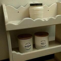 木製●壁掛け飾り棚●カントリー●食器棚、調味料棚●木製アンティーク　レトロの画像