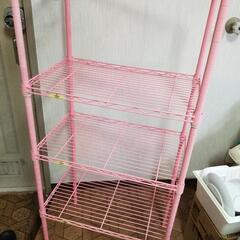 受付終了　スチールラック　ピンクカラーの画像