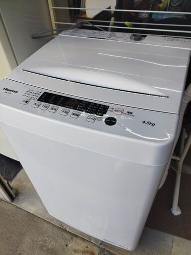 (配達無料) 洗濯機 2022年製 ハイセンス 4,5㌔ HW-K45E