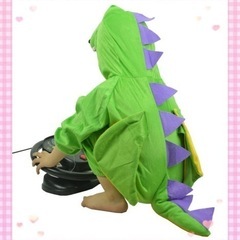 ドラゴン　恐竜　コスプレ　着ぐるみ　110〜120　辰年　子供　キッズ 緑　パーティー　クリスマス　ハロウィンの画像