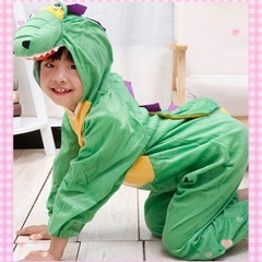ドラゴン　恐竜　コスプレ　着ぐるみ　110〜120　辰年　子供　キッズ 緑　パーティー　クリスマス　ハロウィンの画像
