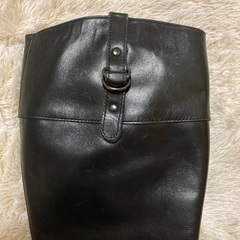 超美品！ ロングブーツ 牛革 (黒）バックルの画像