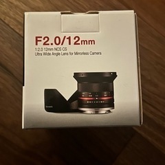 SAMYANG 単焦点広角レンズ 12mm F2.0 ブラック フジフイルム X用 APS-C用の画像