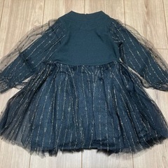 ワンピース 女の子 ガールズ チュールスカート メッシュスカート 長袖 膝丈の画像
