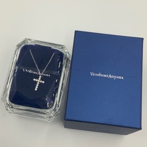 ヴァンドーム青山　ダイヤモンドクロスネックレス　pt950 pt850 約45cm 3.2g 0.35ct