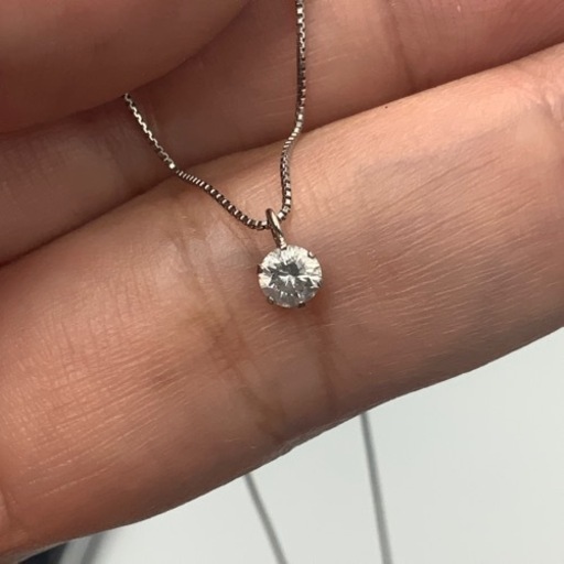 Pt900 pt850 ダイヤモンドネックレス　0.211ct 1.7g 鑑定書