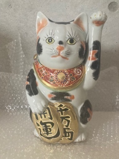 九谷焼　猫置物　三毛猫 19,500円