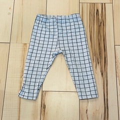 キッズ　ズボン　パンツ　80 ホワイト　チェック