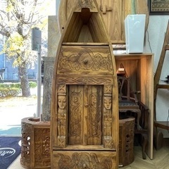 【BY REUSE 出水店 出張買取•見積完全無料¥0】アジアン船型インテリア棚