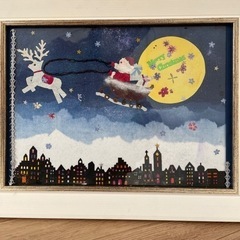 クリスマス　サンタ　トナカイ　壁掛け　絵