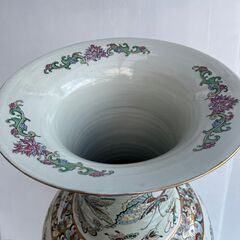 高さ92㎝　古い 大型 特大 中国 乾隆年製 飾り壷 花瓶 金彩 置物 飾り物 花器 オブジェの画像