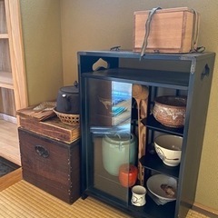 本日限定　茶道セット　茶器　茶釜　棚　無料