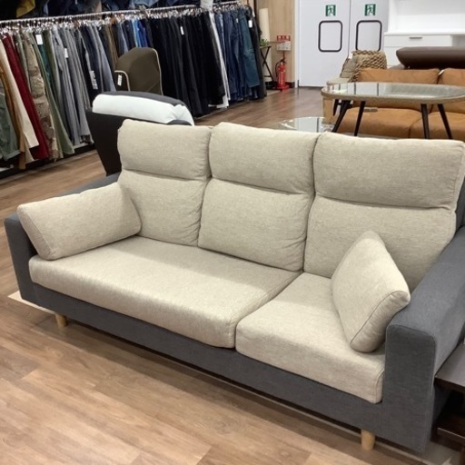 ３人掛けソファ　オットマン付き オットマン付き3人掛けソファーのご紹介です【トレファク東大阪箕輪店