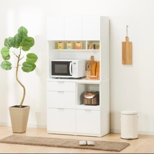 スリム食器棚 幅60㎝ ナチュラル系 ニトリ コパン キッチン収納 カップ