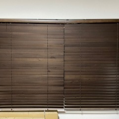 【12/17まで出品・12/25まで受け渡し可】幅88×高さ105木製ブラインド 2本セット カーテンレールも取付可