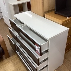 KL-25【新入荷　リサイクル品】ローチェスト　白×ブラウン KL-25【新入荷 リサイクル品】ローチェスト 白×ブラウン