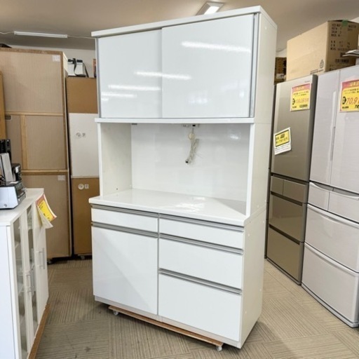 お買い得‼️】定価24万♪ 高級 松田家具 118cm幅キッチンボード 食器棚