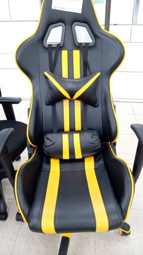 ★ジモティ割あり★  ゲーミングチェアー 黒・黄 H125×D60×W71 クリーニング済み TJ3179