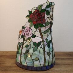 ヤ取】≪J1210ジ≫メーカー不明 ステンドグラス スタンドライト